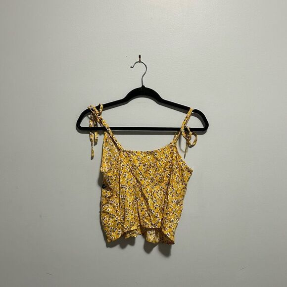 Hollister Yellow Floral Crop Top - Picture 2 of 6